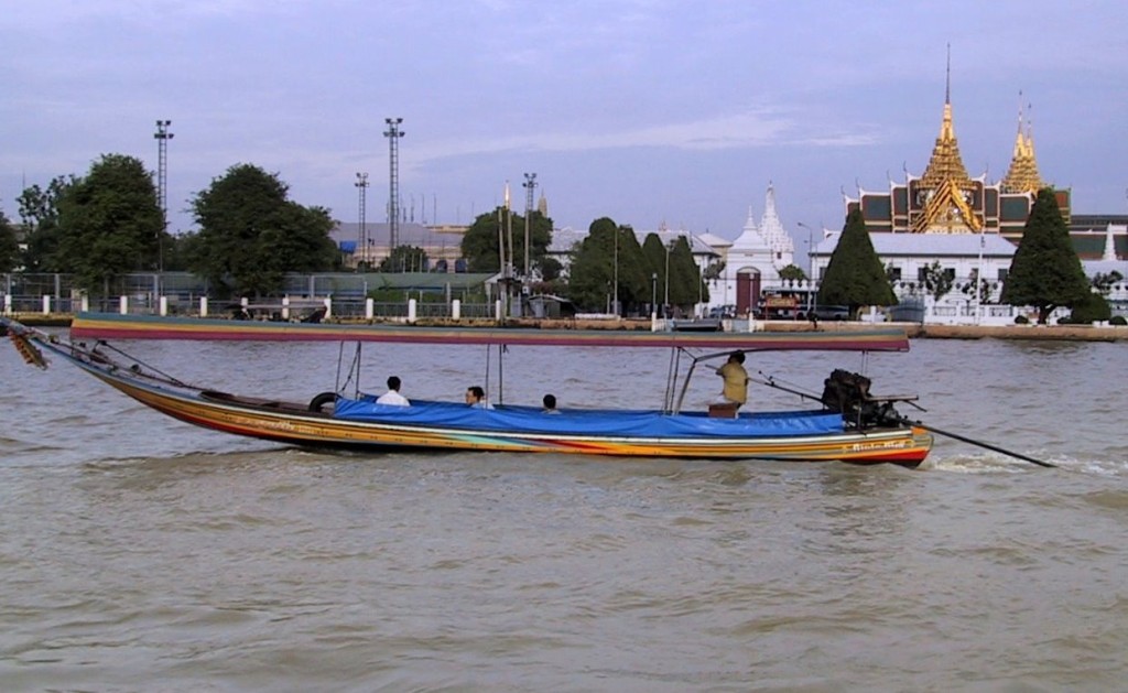 A long tail boat. This one is in Bangkok, and much nicer than our liberty boats in Pattaya Beach in 1981.
