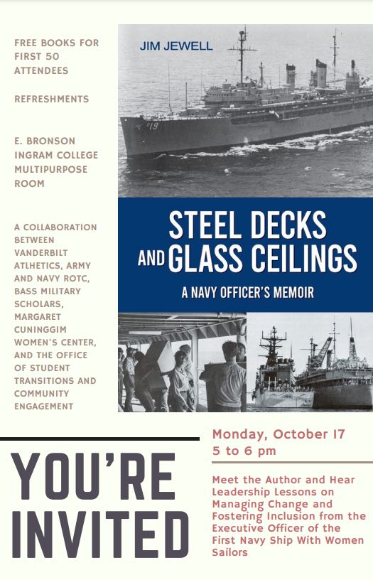steel decks & glass ceilings speaking event flyer